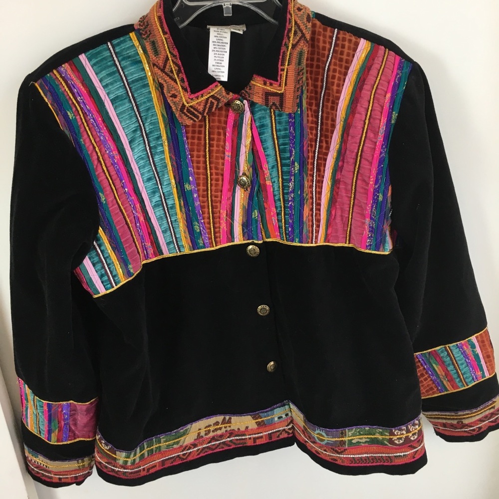 Colorful Women's Jacket with Black Base